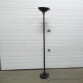 Black 72" Halogen Floor Lamp with Nickel Accents